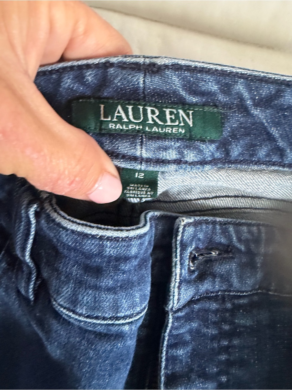 Ralph Lauren Dark Blue Straight-Leg Jeans with tuxedo Black Side Stripe - Picture 4 of 9